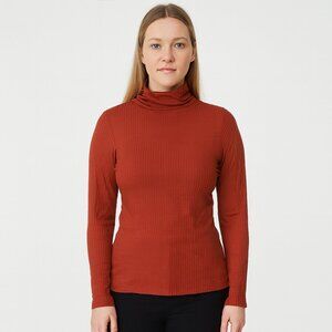 Madewell Orange Long Sleeve Sweater Turtleneck Size Large Ribbed